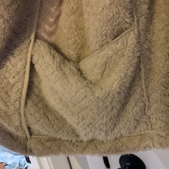 Calvin Klein cozy Khaki Tan fleece Teddy Jacket Coat - Picture 5 of 10